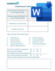 Assault/Abuse Incident Form