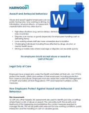 Guide to Assault and Antisocial Behaviour